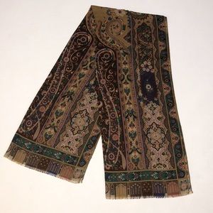Etro multicolor print scarf 63”x25”